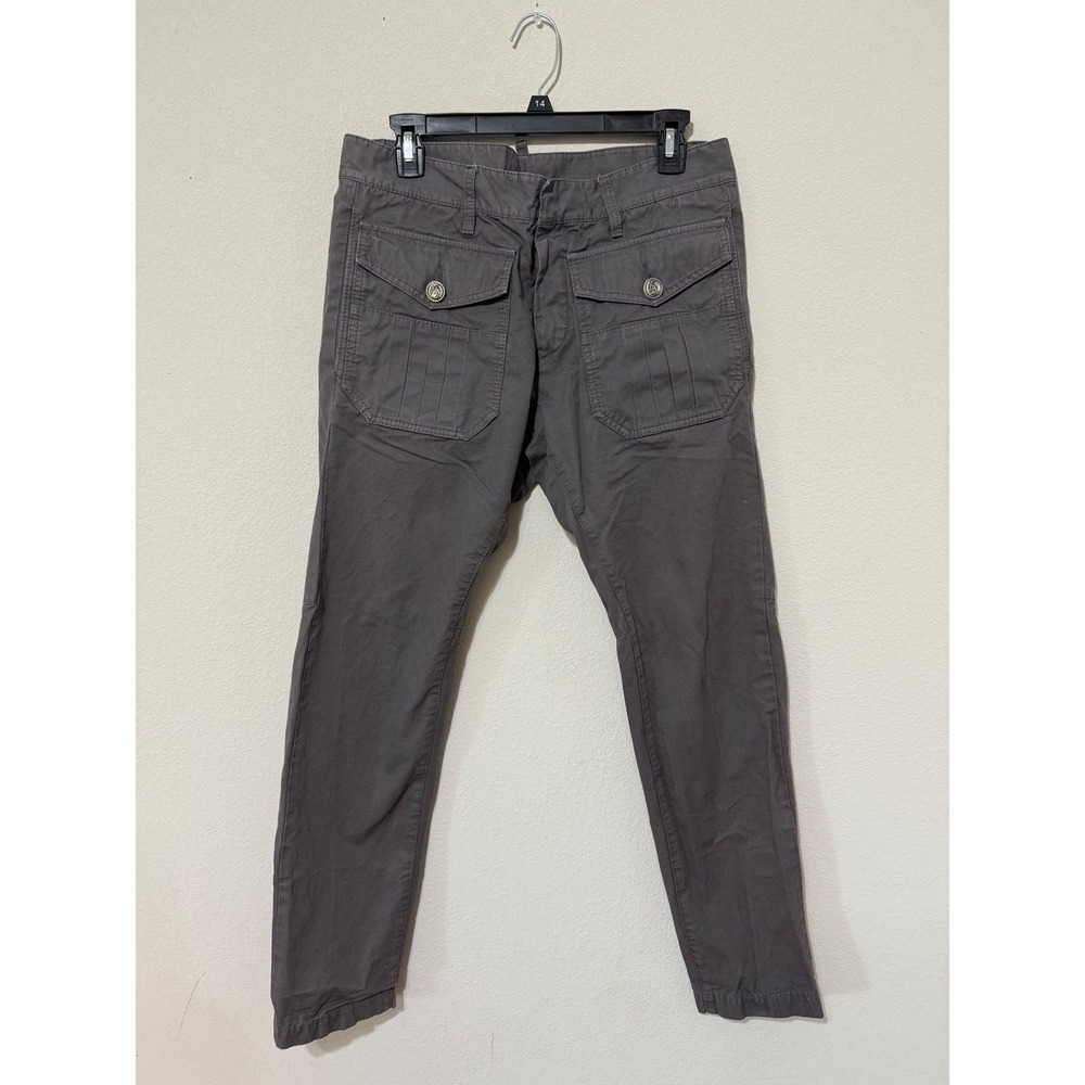 Dsquared2 Trousers Mens IT 46 US 33 Grey Utility Slim Tapered‎ Cotton Pants
